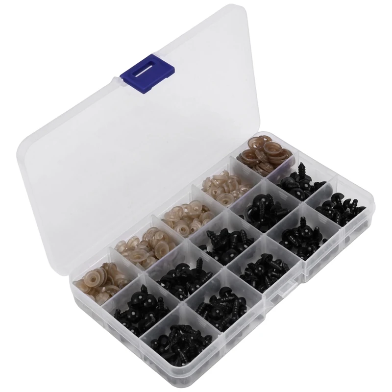 

Безопасные, 150 шт., маленькие кукольные глаза, игрушечные глаза для творчества, глаза для Мишки Тедди, 6 мм/8 мм/9 мм/10 мм/12 мм, черные пластиковые глаза