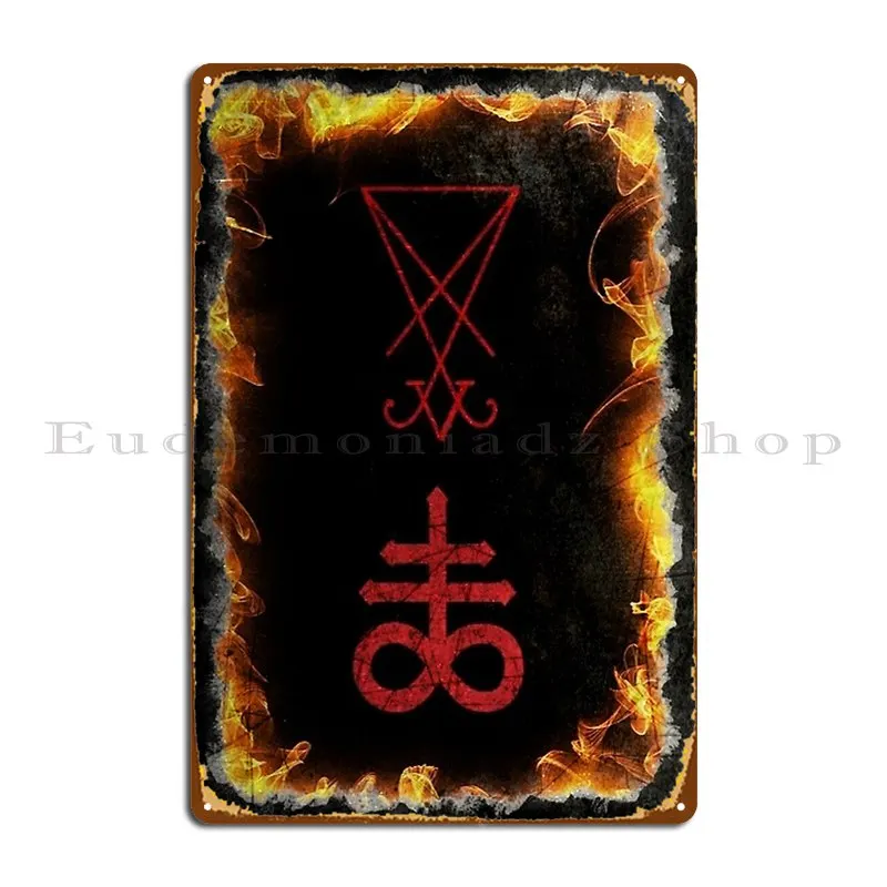 Сатанический sigil металлические знаки персонаж забавная фотостена оловянный знак
