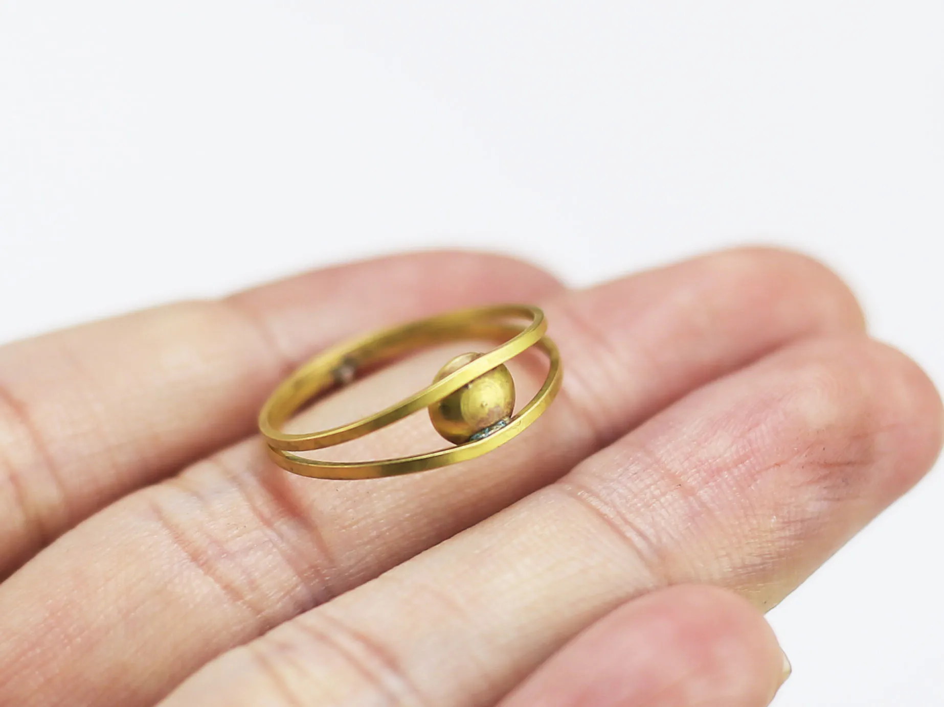 

2pcs Stud earrings 20mm Double Round circle Raw brass earring stud with setting 925 Silver needle R1019