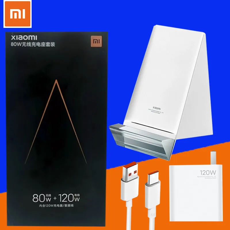 

Original Qi Charge Xiaomi Wireless Charger 80W Fast Turbo Charge Stand Pad For Mi 12 Pro Mix 4 11 Ultra Fold 2