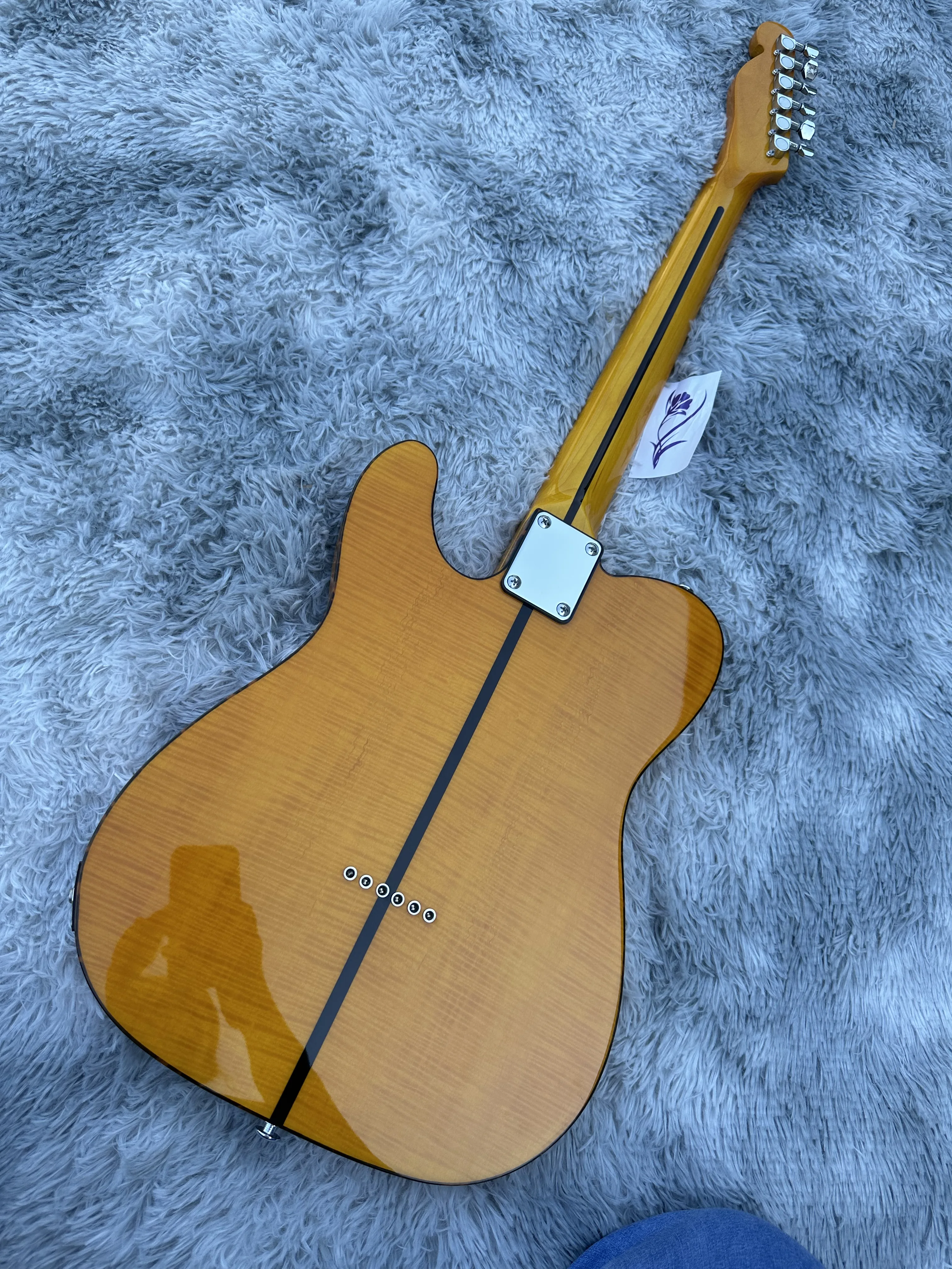 Prince HS Anderson &amp Hohner Madcat Mad Cat Tele Янтарный желтый пламя кленовый верх Электрогитара с