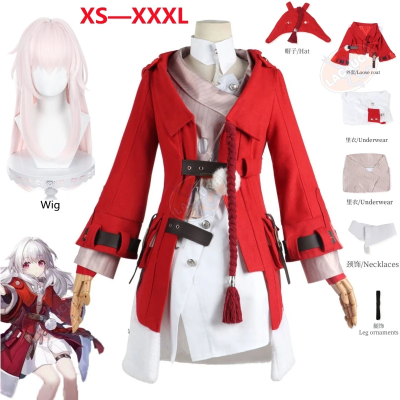 Костюм для косплея LacauchCos из игры хонькай, звездная рейка, Клара, аксессуары для костюма, костюм, Униформа, парик для Хэллоуина, карнавала, яркий костюм для ролевых игр