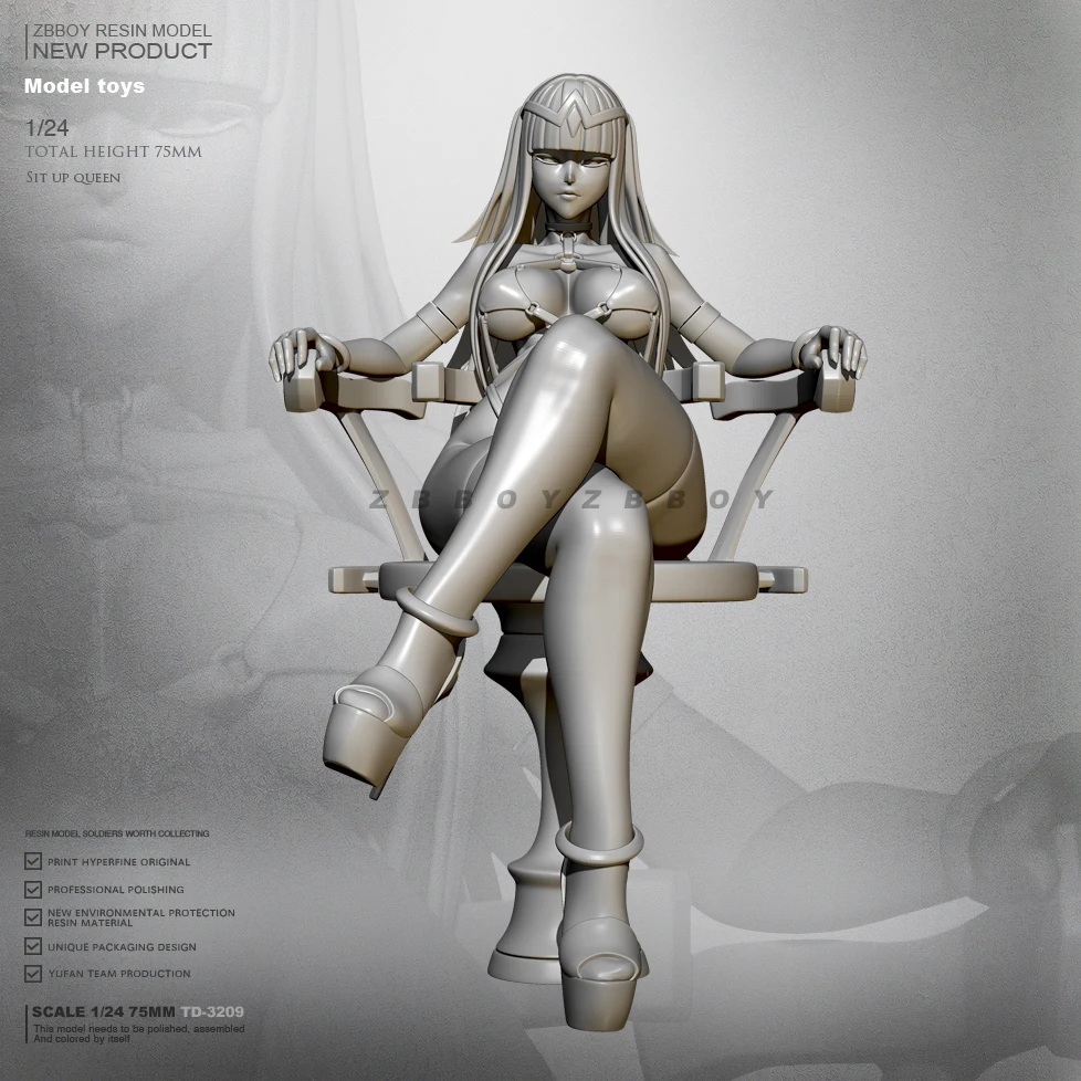

1/24 Sitting Queen Resin Figure Toy Female Soldier TD-3210