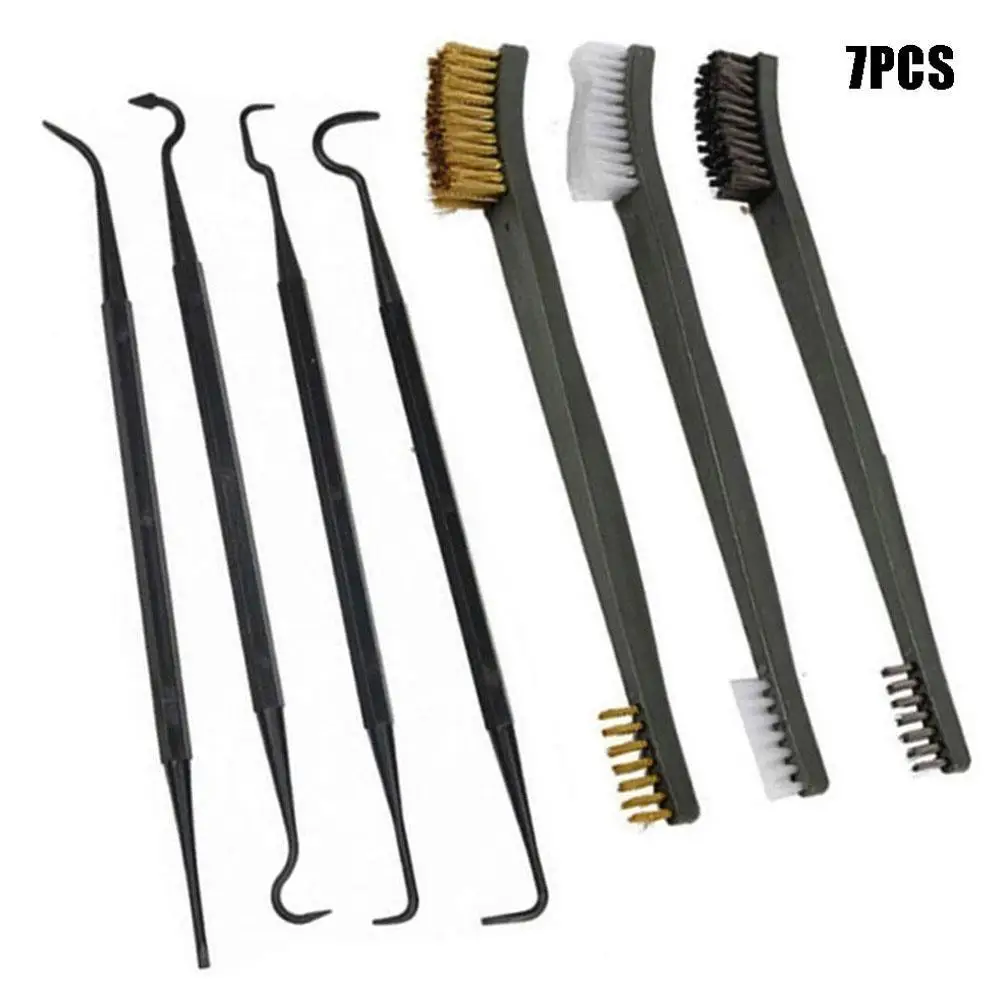 

Multipurpose Car Detailing Cleaning Tool Wire Brushes 4 Nylon Picks And Brush Set 3 Double-headed Brushes Finished