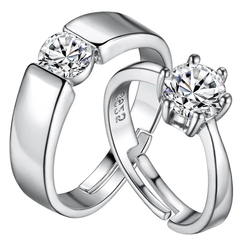 

Couple Rings Live Opening Adjustable Size Diamond Gold Plated Live Opening Rings For Men And Women