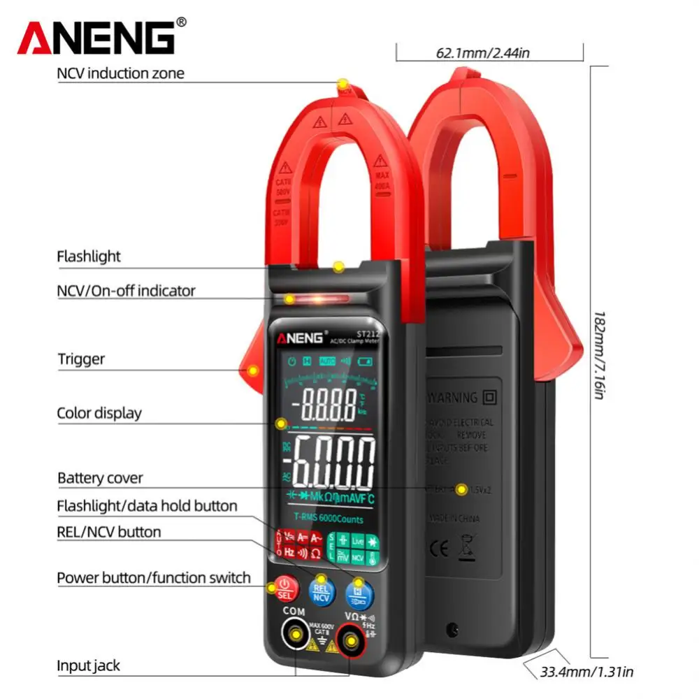 Фото Зажим Mete M469d Hz Ncv Ohm Utp Lan смарт-Искатель проводов сетевой инструмент тестер сетевого кабеля Rj45 Aneng большой цветной мультиметр №5