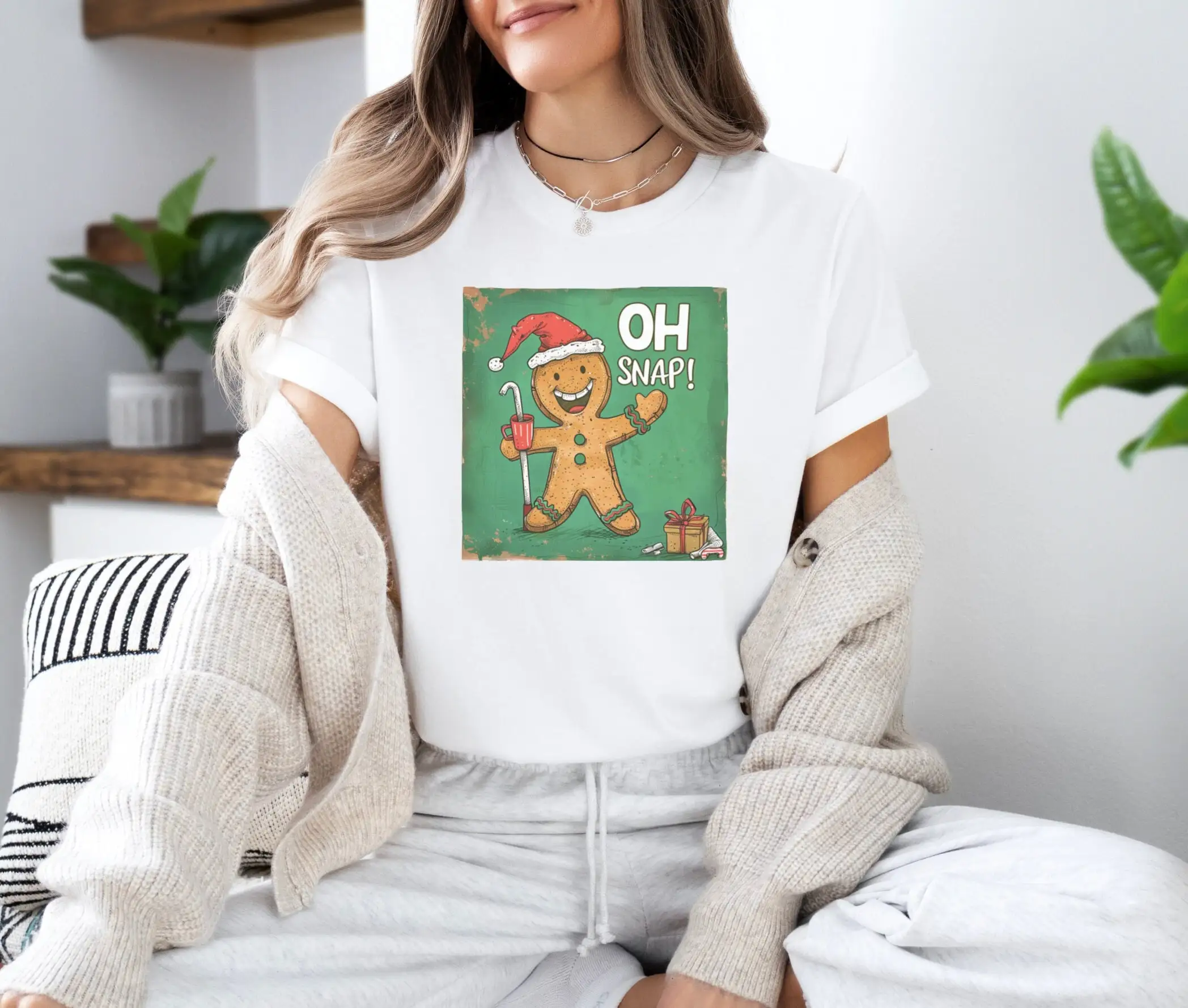 Футболка Oh Snap из хлопка с Рождеством и праздником для выпечки пряничного печенья