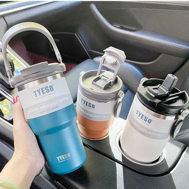 Stainless Steel Insulated Cup With Straw Large Capacity Coffee Cup Double Layer Insulated Bottle Outdoor Travel Water Bottle