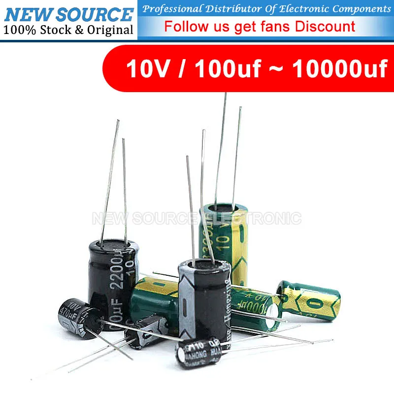 

5-50PCS 10V DIP Aluminum Electrolytic Capacitor 100uf 220 330uf 470uf 680 1000uf 1500 2200uf 3300 4700uf 6800 10000uf NewSource