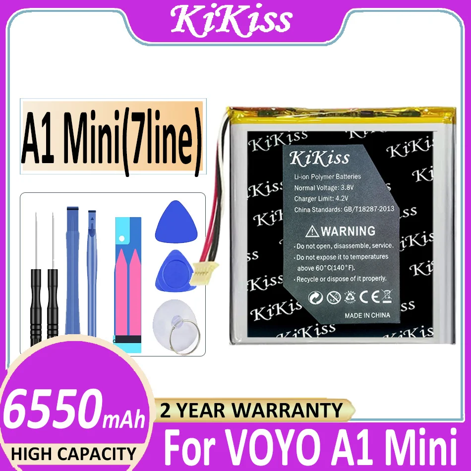 

Original KiKiss New Li-Polymer 6550mAh Tab Replacement Battery For VOYO A1 Mini Tablet PC Accumulator 7 Wire Plug Rechargeable