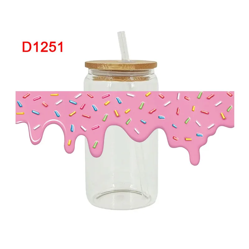 Наклейки для переводов UV DTF, обертки для чашек, торты, пончики, тако, еда, напечатанная для стекла DIY, керамики, металла, кожи и т. Д., 16 унций D1050 геннадий борисович гонтарь параллели сборник стихотворений прозы и переводов