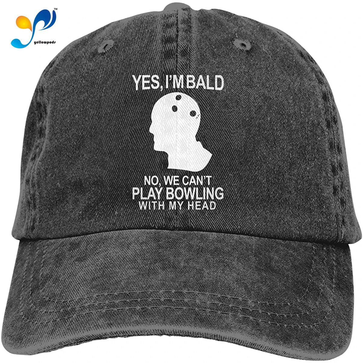 

I'm Bald NO WE Can't Play Bowling Vintage Washed Twill Baseball Caps Hats Funny Humor Irony Graphics Of Adult Gift Gorras Hombre