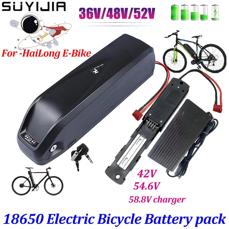 

18650 36 в 48 в 52 в батарейный блок для электрического велосипеда Hailong 30A 500 Вт 750 Вт 1000 Вт Батарея для электровелосипеда Bafang BBS02 BBS03 BBSHD