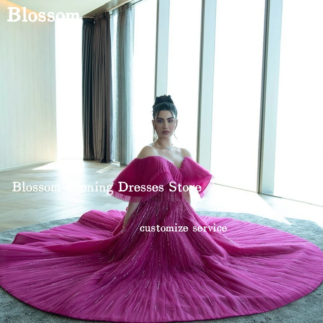 

Off-Shoulder Luxury Evening Dresses Sequins Beads A-line Ball Gown Prom Dresses Party Dress فساتين مناسبة رسمية vestidos de gala