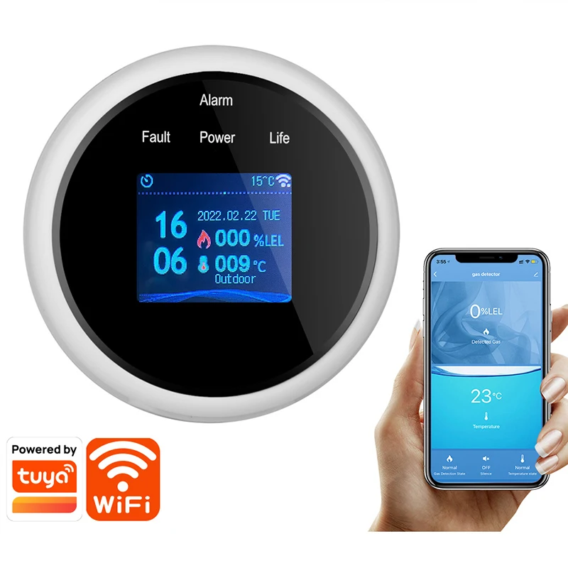 

Tuya WiFi GAS LPG Leak Sensor alarm Fire Security detector APP Control Safety smart home Leakage sensor support smart life app
