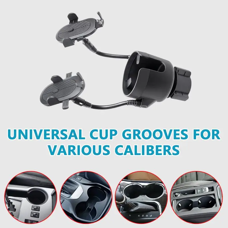 

Cup Holder Phone Mount Expander Cell Phone Universal Automotive Cup Holders Fits Most Smartphones & 18/40 oz. Bottles