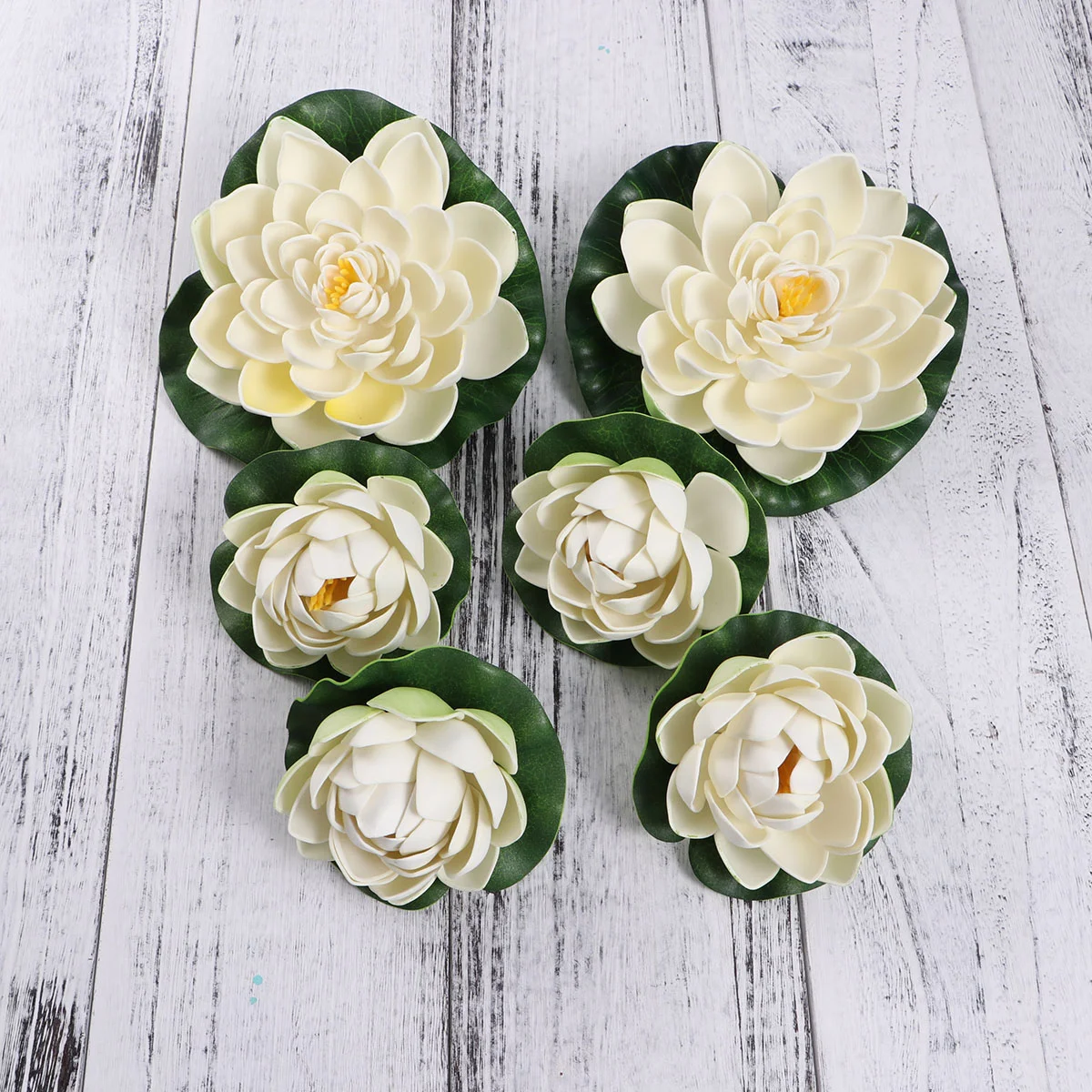 

Lotus Artificial Lily Water Pond Floating Flower Flowers Decor Padsplantspool Lilies Fish Fake Ponds Decoration Faux Aquarium