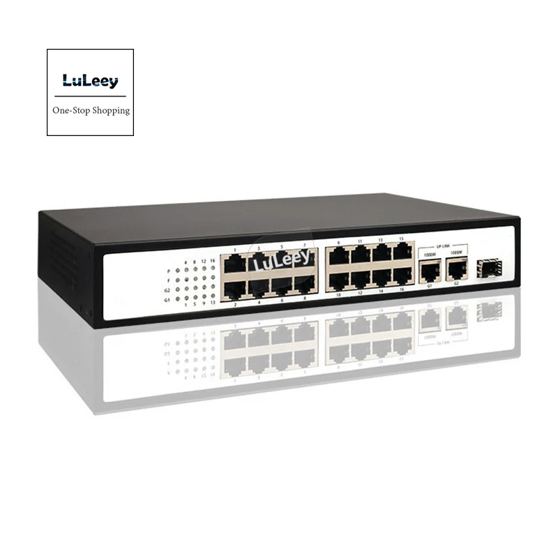 100M 16 port Poe switch 52V power supply 2 Gigabit uplink ports 1 optical fiber 19 | Мобильные телефоны и аксессуары