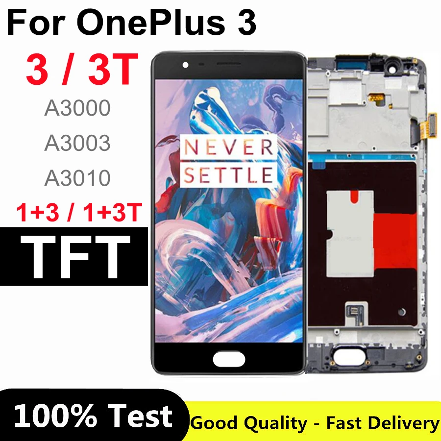 

5.5'' For Oneplus 3 3T LCD Display for Oneplus 3 3T Touch Screen Assembly With Frame for One Plus 3T A3000 A3010 A3003 LCD