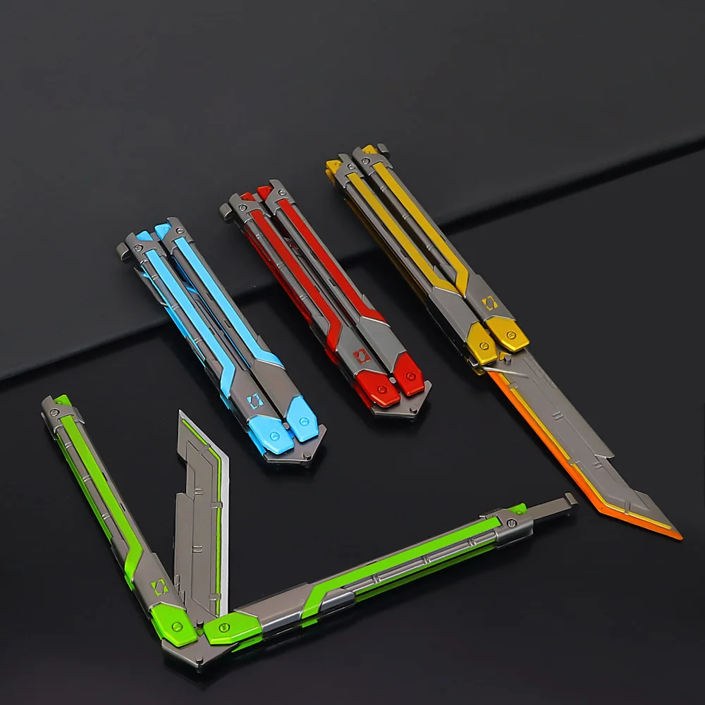 

Valorant Game Merch: 21CM RGX Butterfly Knife - Foldable Zinc Alloy Toy - Training Prop & Collectible - Glow Edition