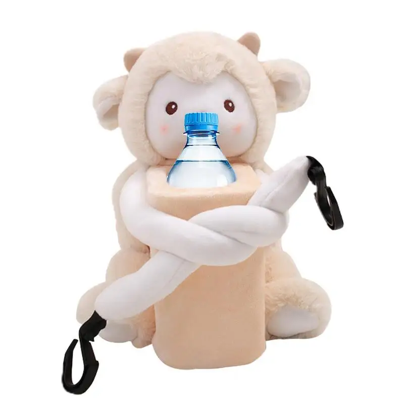 

Tissue Tube Multi-functional Round Tissue Holder With Hanging Plush Toy Car Organization Waterproof Lining Design Decoration Car