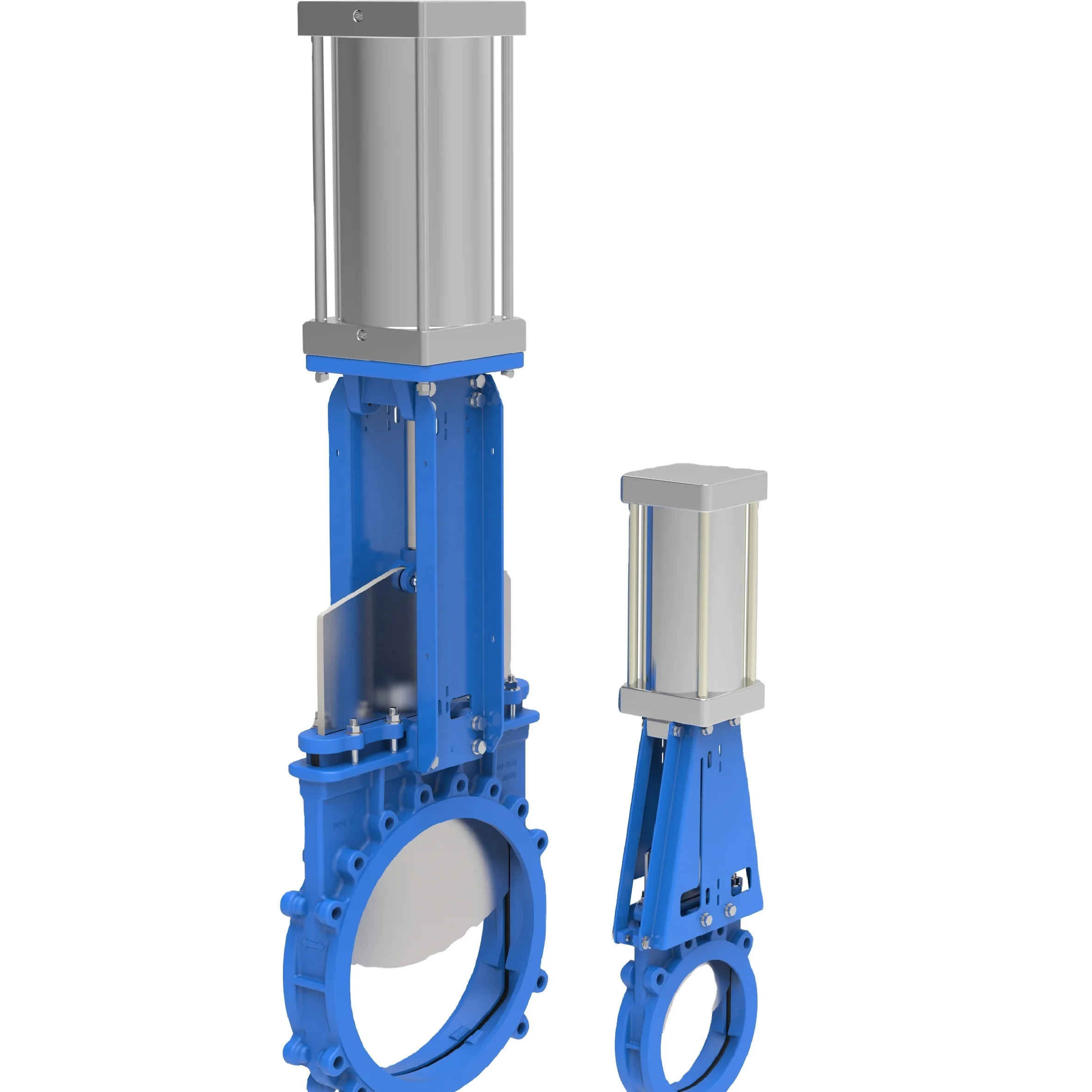 24 дюймовый пневматический чугунный скользящий нож серии QU dn600 мм GGG40 затвор