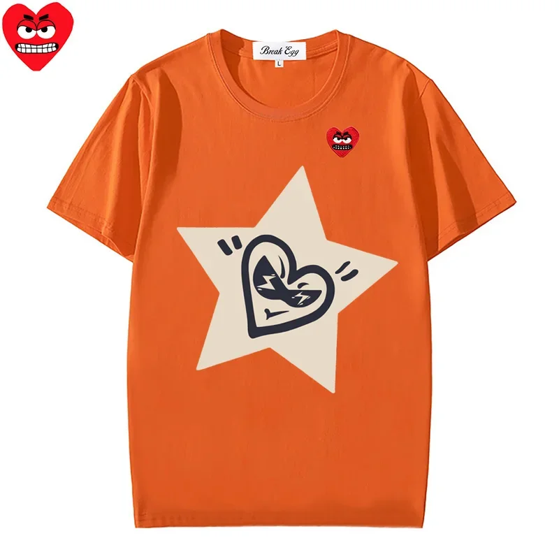 Женская и мужская футболка с принтом звезд хлопковая милая прямая летняя круглым