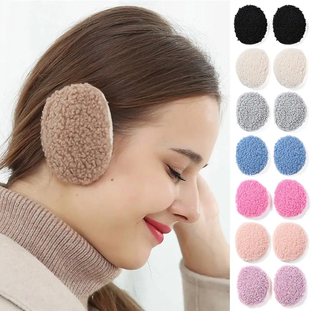 

1Pair Simple Fleece Ear Muffs Winter Soft Windproof Thick Ear Protection Ear Cover Bandless Colorful Ear Warmers Adults Kids