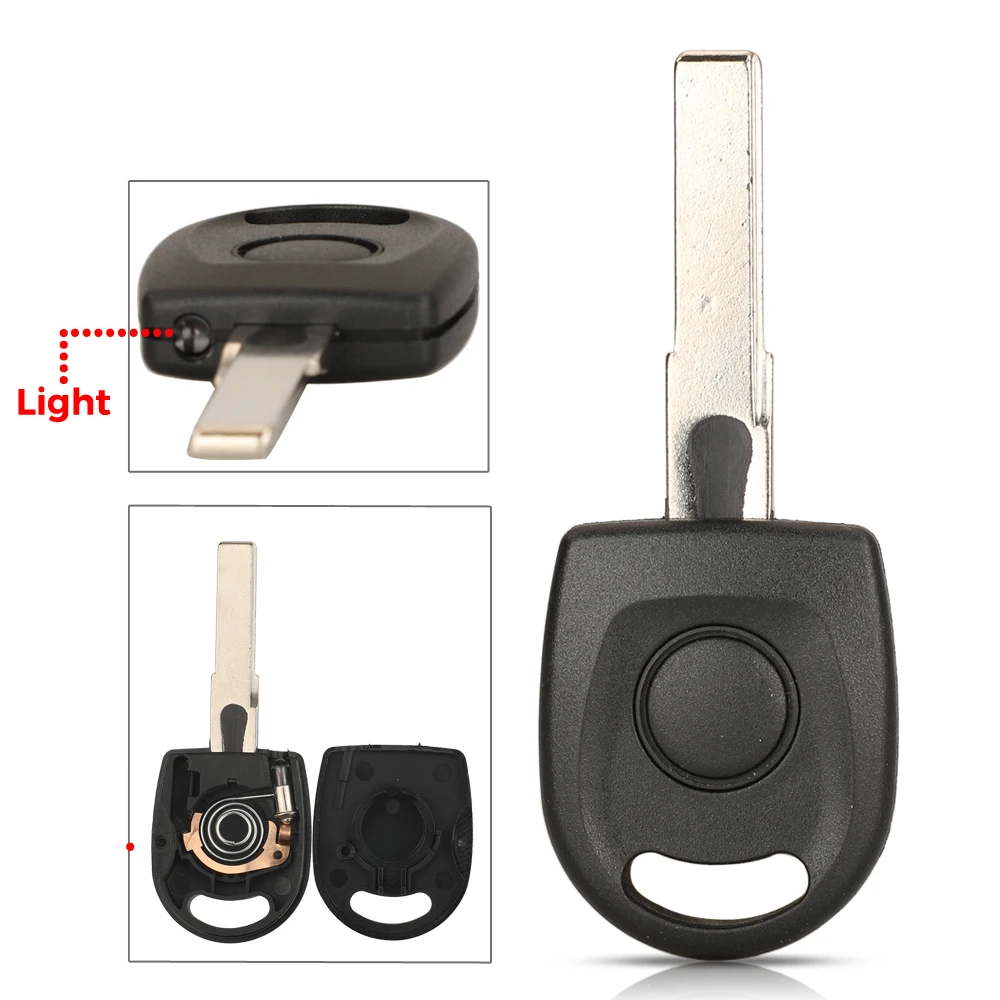 Jingyuqin для Volkswagen VW Polo Golf для SEAT Ibiza Leon SKODA Octavia Chip Shell Uncut HU66 Blade Key Case с подсветкой