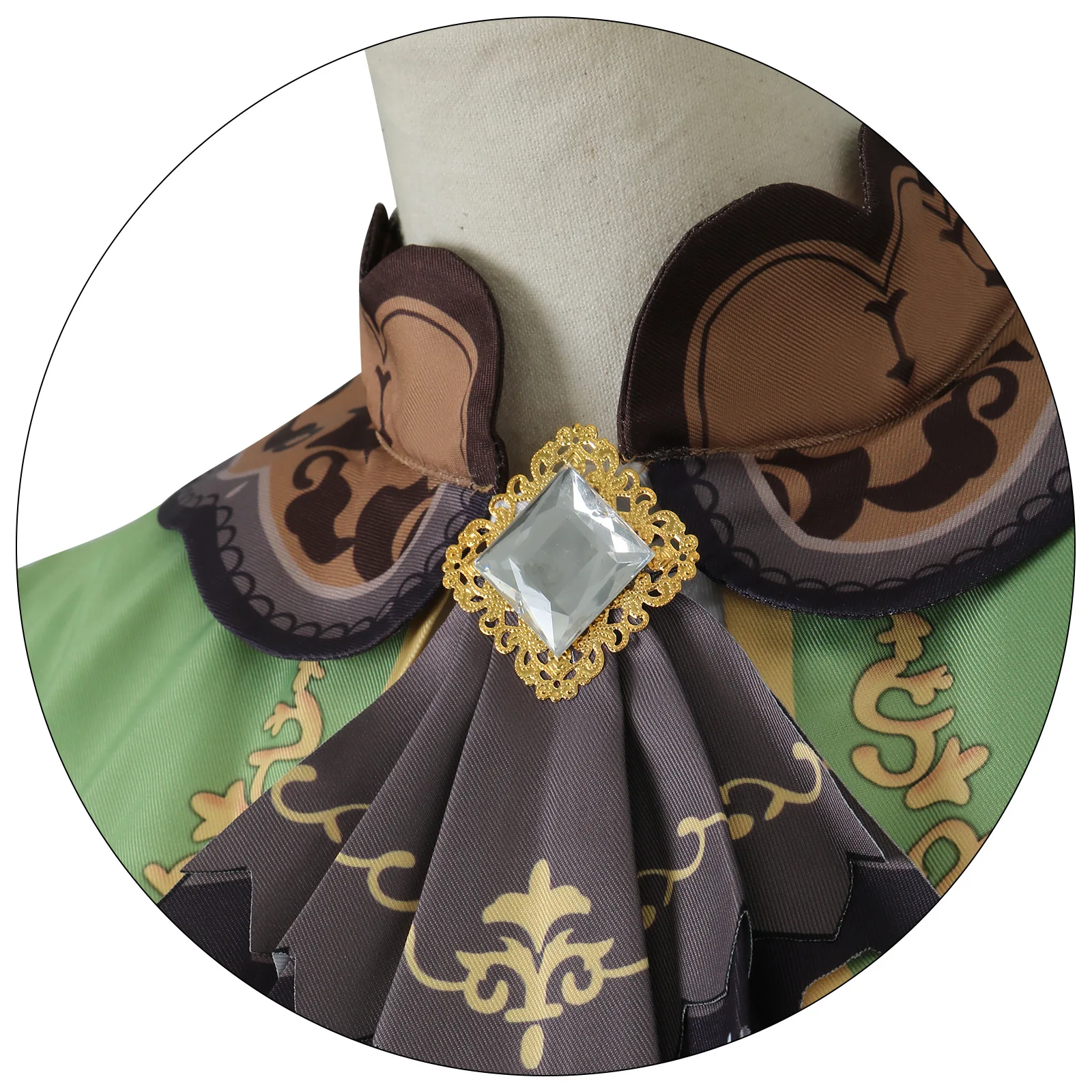 Косплей-костюм сатоно из аниме Симпатичные Дерби с бриллиантами зеленое платье