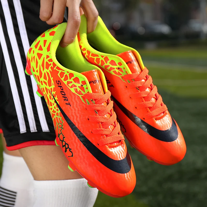 Cheap Men Kids Turf Soccer Shoes Cleats Grass Training Football Shoes Men Sport Footwear Outdoor Futsal Sneakers chuteira campo