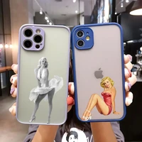 marilyn beautiful girl phone case matte translucent for iphone 12pro 13 11 pro max mini xs x xr 7 8 6 6s plus se 2020 cover