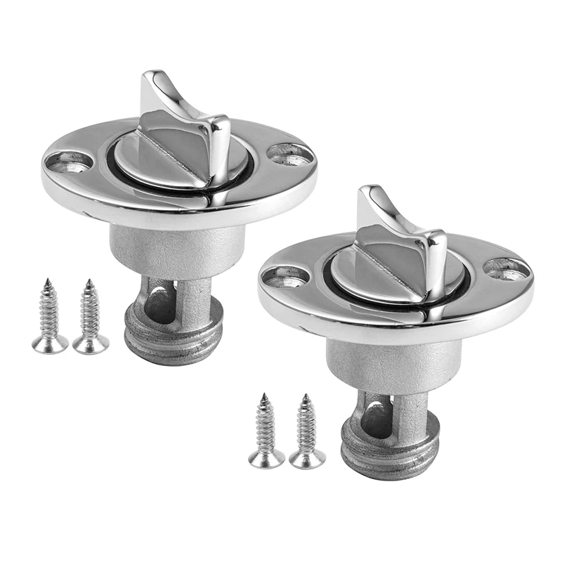 

2X Oval Garboard Drain Plug Marine 316 Stainless Steel Drain Plug Fits 1 Inch Hole Boat Transoms Drain Plug with Screws