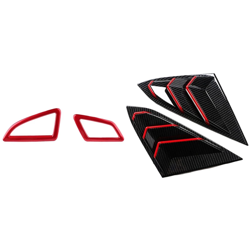 

1 Set Rear Window Triangular Window Blinds Protection Cover & 2 Pcs Dashboard Air Vent Wind Outlet Cover Trim Sticker