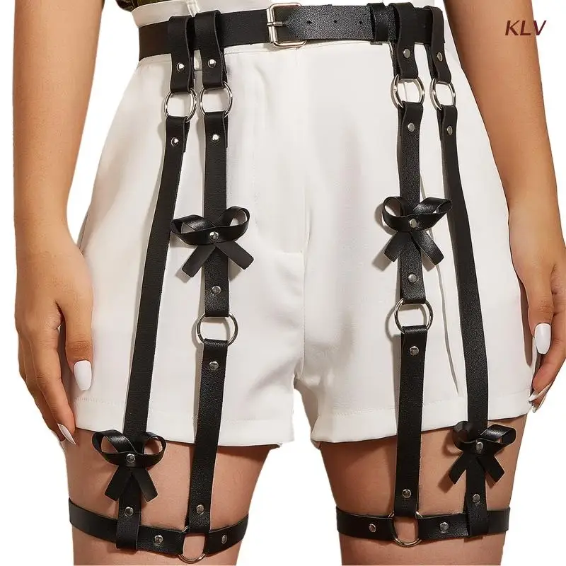 Женский ремень из искусственной кожи пикантный пояс в стиле панк с цепочкой