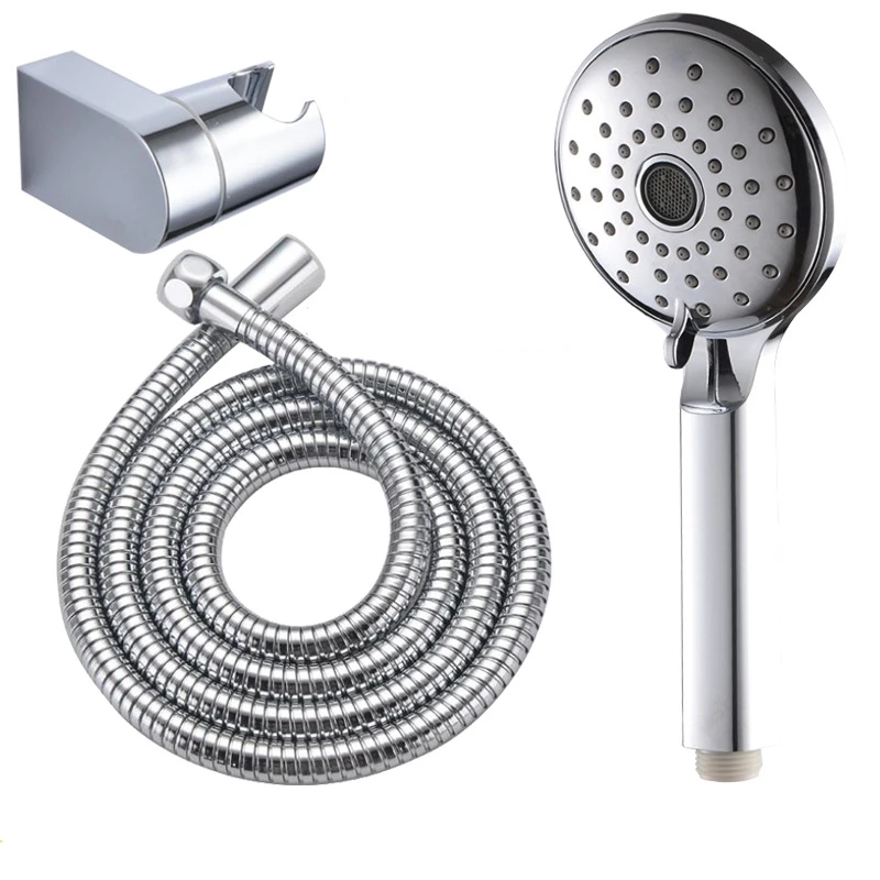 

Высокое качество ABS Matte черная/Серебристая насадка для ручного душа, водосберегающая Распылительная насадка с кронштейном и резьбой шланга G1/2'