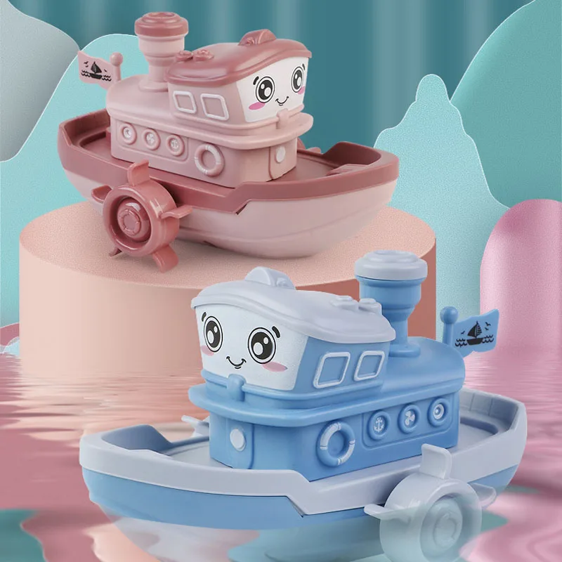 Baby Bath Toys Animal Cute Cartoon Bout Duck Classic Baby Water Toy Infant Swim Chain Clockwork Toys for Children