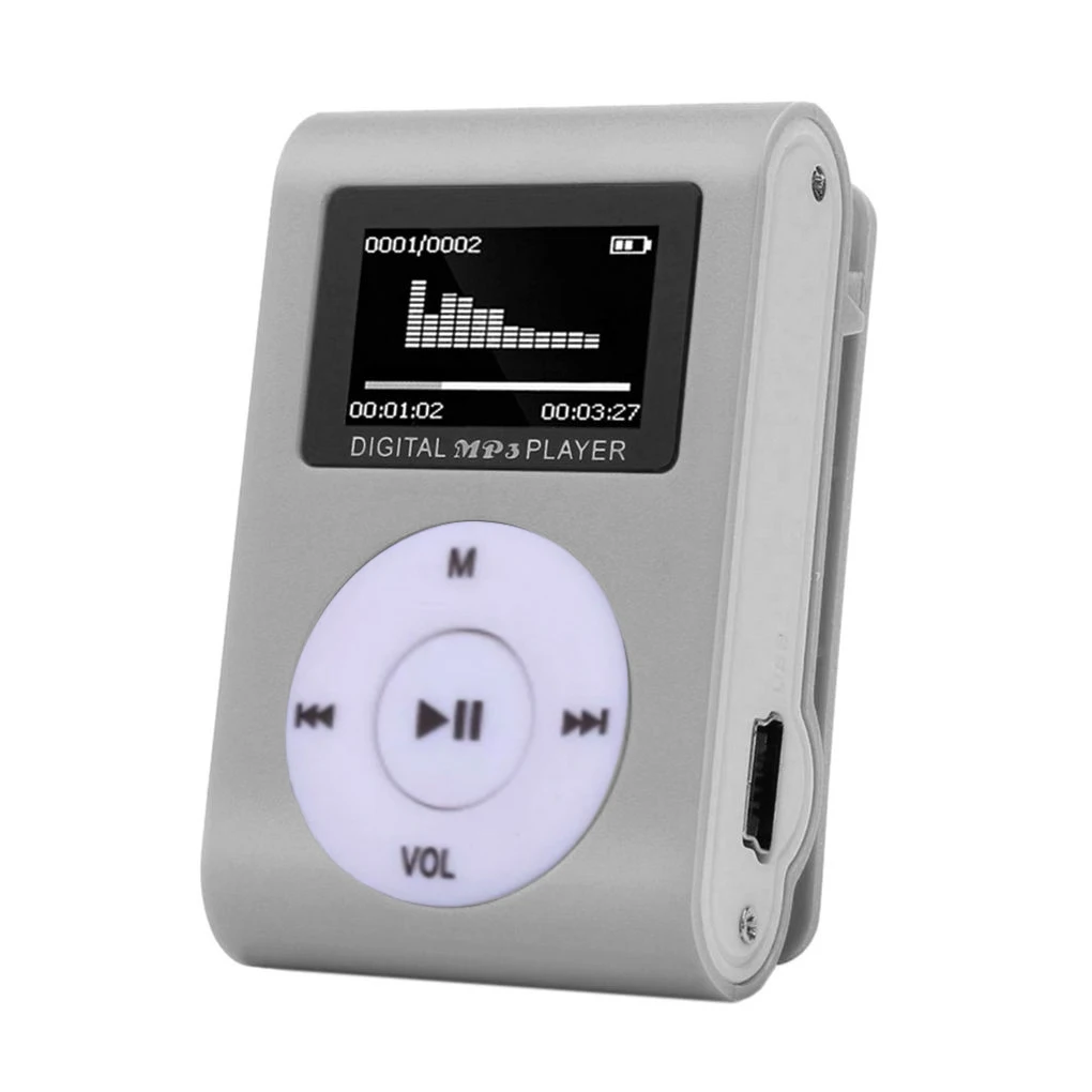 Mini MP3 Player with LCD Screen Portable Metal Clip Music Supporting SD TF Card 3 5mm Interface Micro Stereo Fashion images - 6