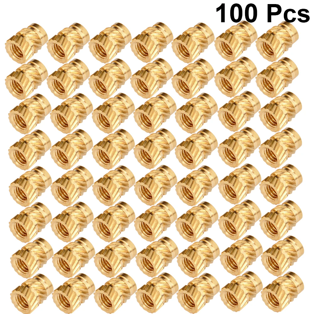 

100pcs M3 M3*5.7-OD4.6 Thread Knurled Brass Threaded Heat Set Heat Resistant Insert Embedment Nut for 3D Printer accessories