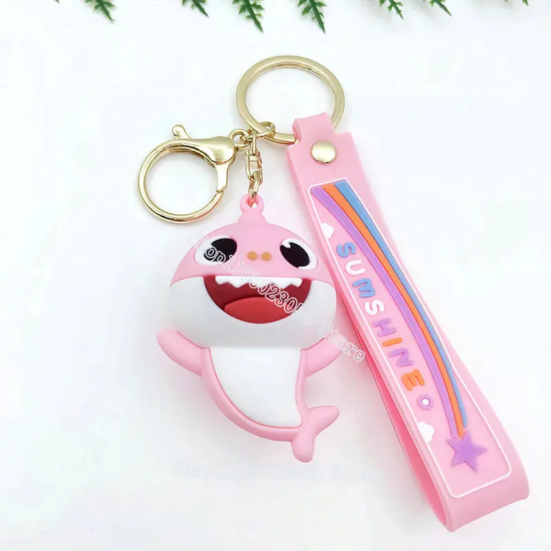 Брелок для ключей Малыш Акула мультяшный ПВХ брелок детский школьный портфель