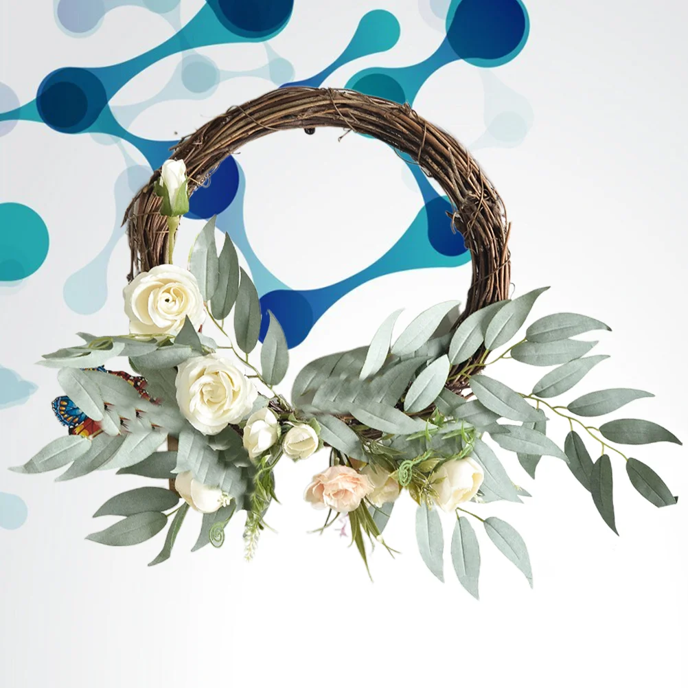 

Wreath Garland Hanging Flowers Rose Floral Classic Lintel Gardendecorative Hanger Wreaths Natural Frontdoor Summer Spring Silk