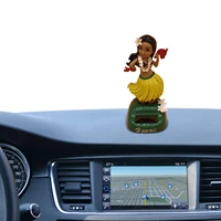 solar power dancing hawaii girl home office car dashboard decor shaking head toys auto interior car decorations ornaments