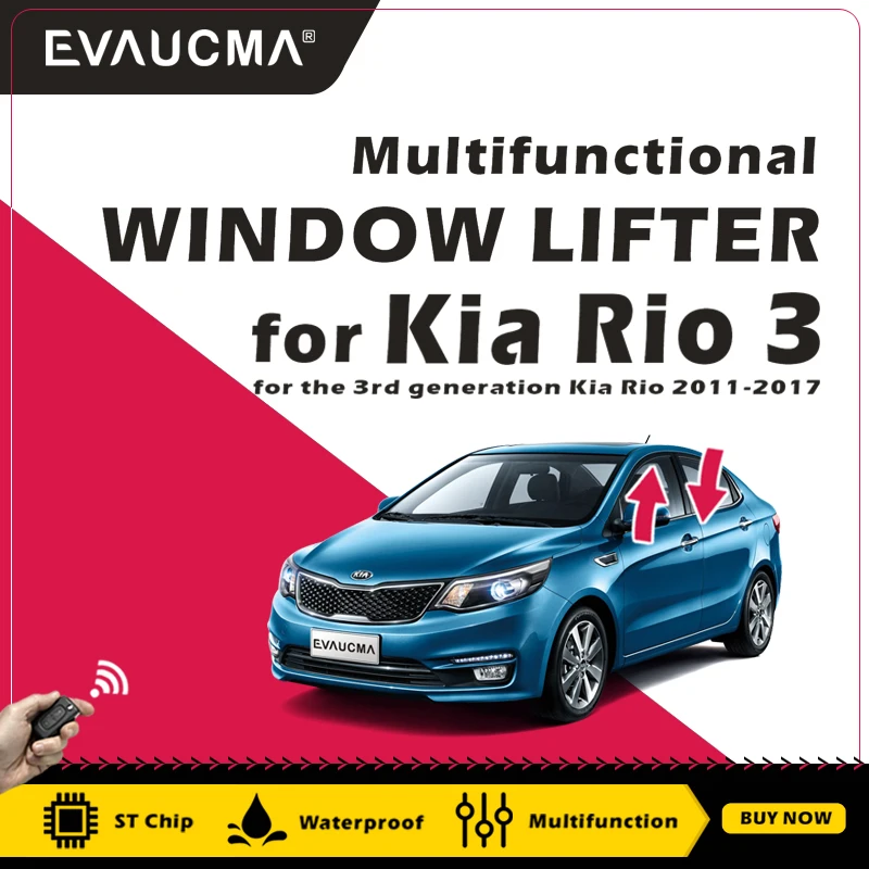 

EVAUCMA Car Intelligent Electric Window Lifter For Kia Rio 3 2011-2017 Car Auto Power Window Closer Close Kit Car Accessories