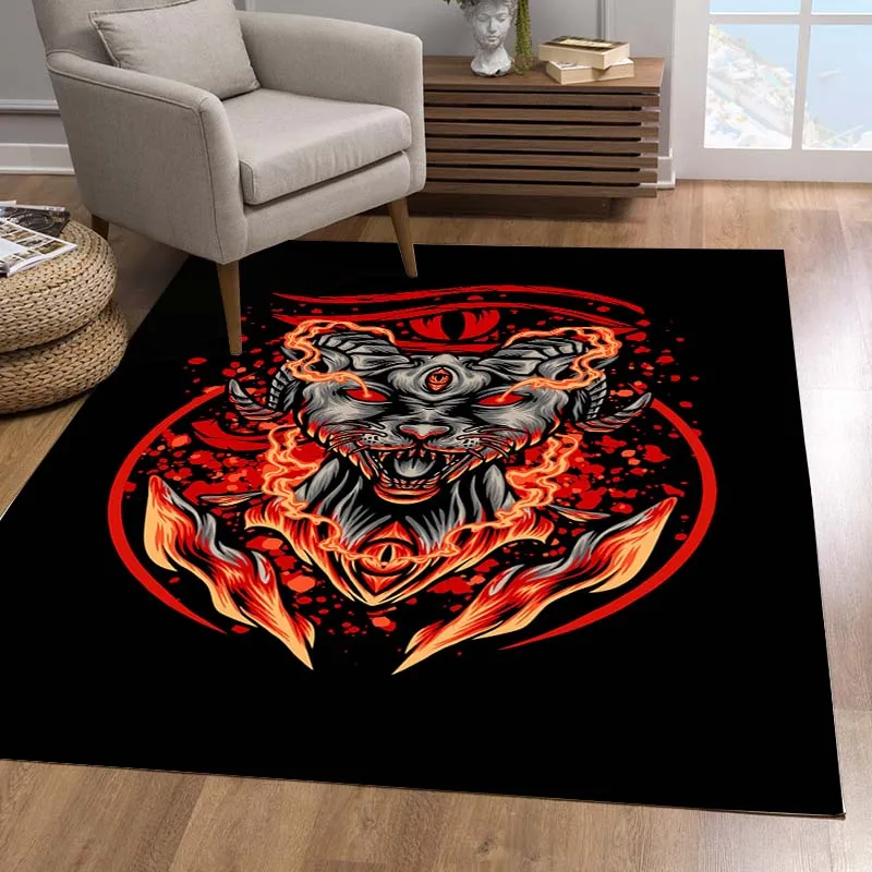 

Satan Cat Grim Reaper Carpet Non-slip Floor Fluffy Floor for Living Room Rug Children Room Window Bedside Man Cave Home Decor