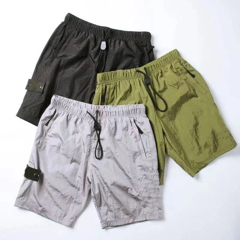 Y2k Stone Label Metal Nylon Mesh Function Reflective Three-dimensional Pocket Men's and Women's Cargo Shorts