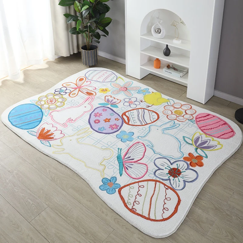 

Ковер для гостиной милый мультяшный абстрактный принт детская спальня Пушистый Ковер украшение для дома IG мягкие Полиэстеровые детские игровые коврики