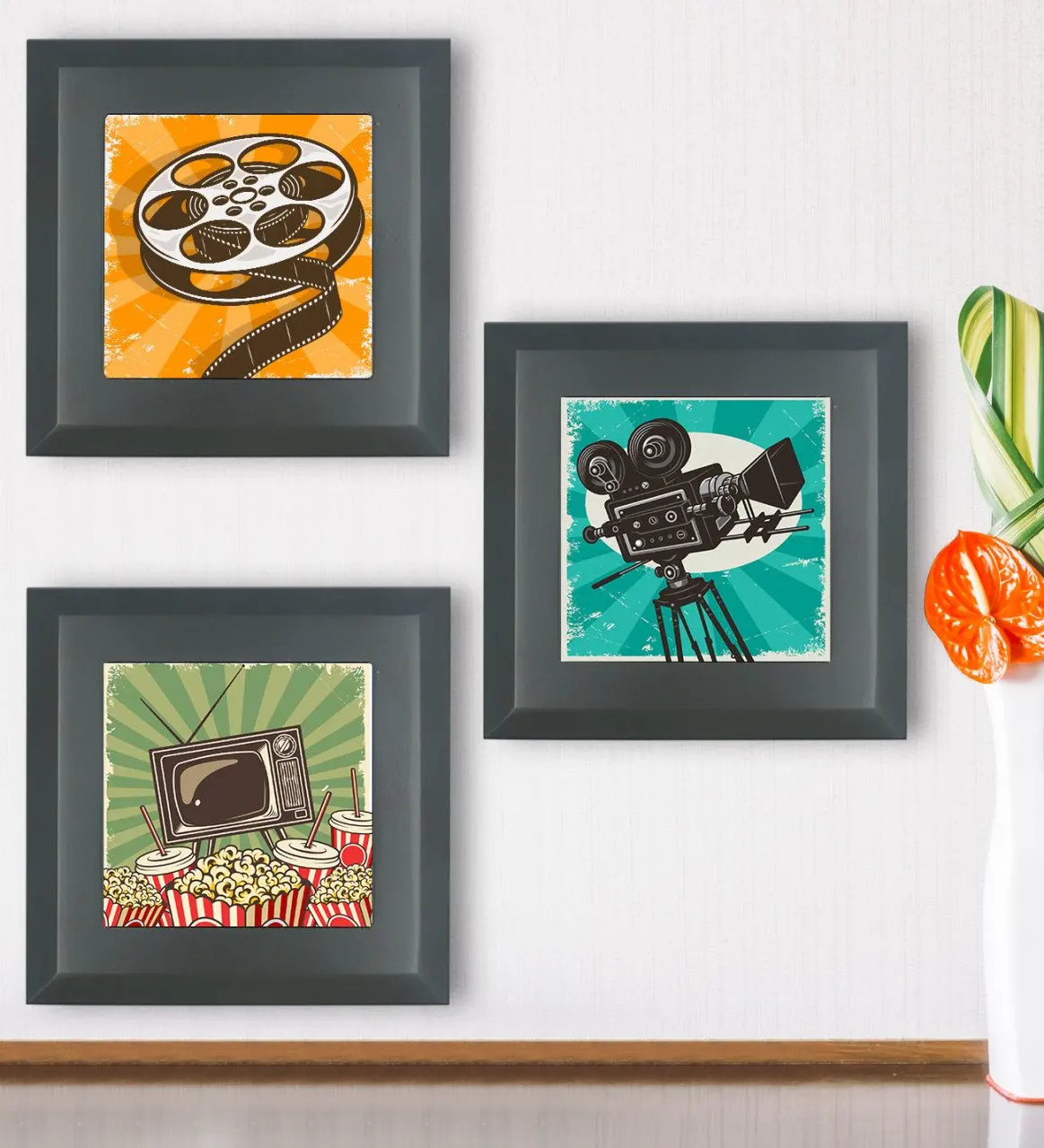 

BK Gift Retro Design 3'lü Wood Framed Stone Wall Dekoru-59