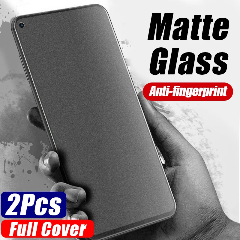 

9D No Fingerprint Matte Protective Glass for Oneplus Nord CE 2 N100 N10 2Pcs Screen Protector Oneplus 9RT 9R 9 8T 7T 7 6T Glass