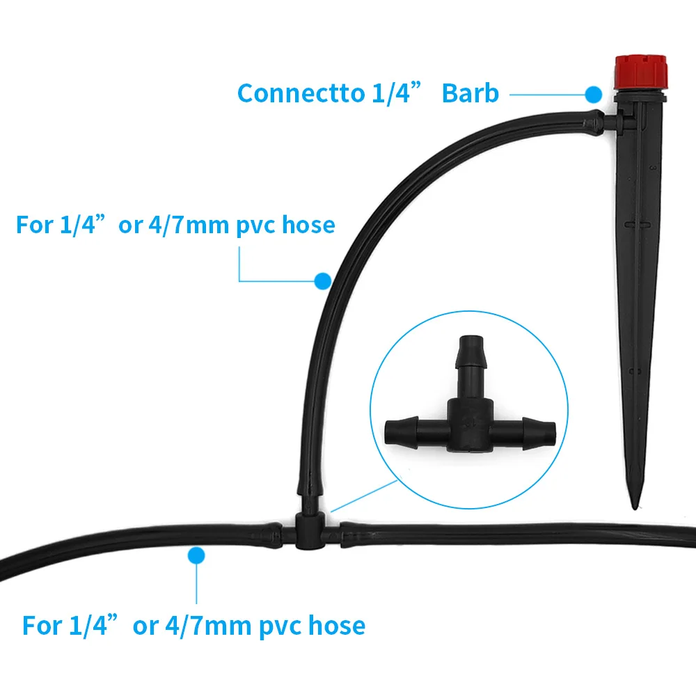 Пластиковый 3-ходовой тройник WUJIE с бородкой 50 шт. соединитель для шлангов 4/7 мм