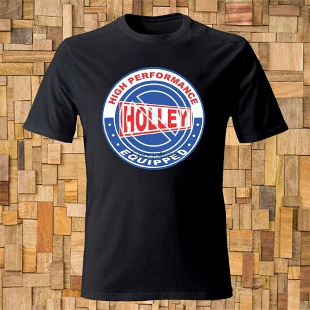 Holley оборудованный производительный логотип Мужская черная футболка размер S-3XL -